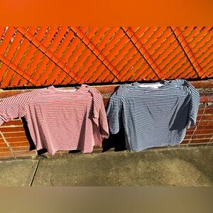 2 tops for $15. Identical style, just different color. Be patriotic or nautical.